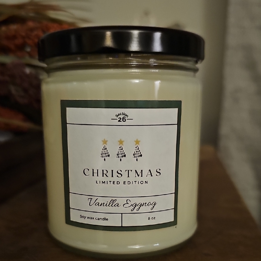 Christmas Limited Edition Vanilla Eggnog Candle - Cream